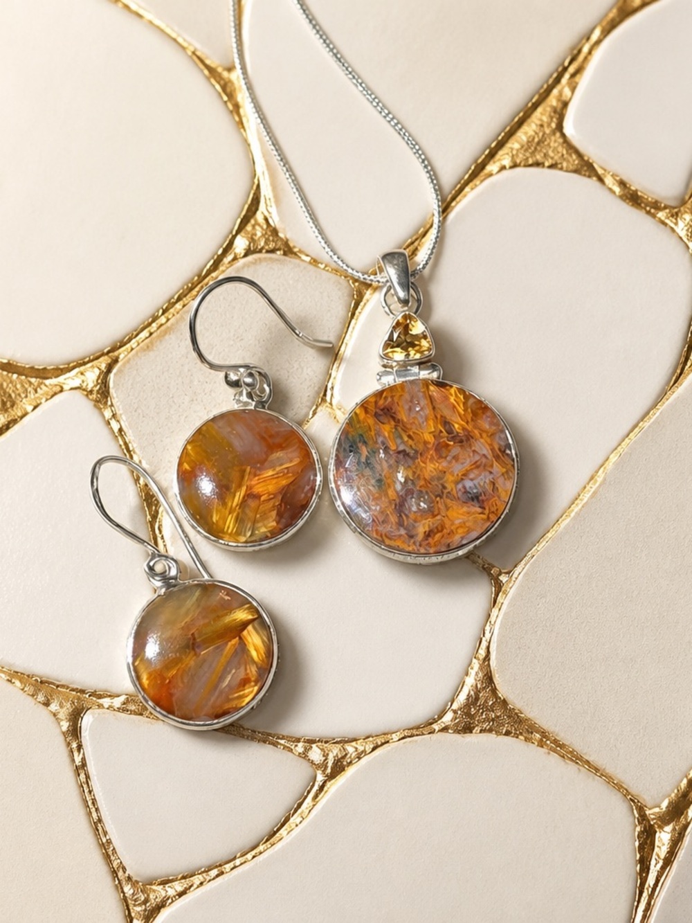 SET! Pietersite Necklace & Earrings